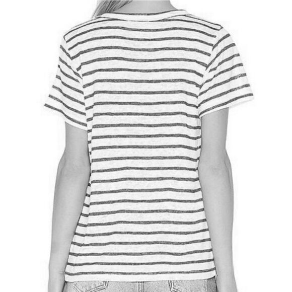 LNA Iles Navy Stripe Distressed Crewneck Short-sleeve Pullover Top - Picture 4 of 16